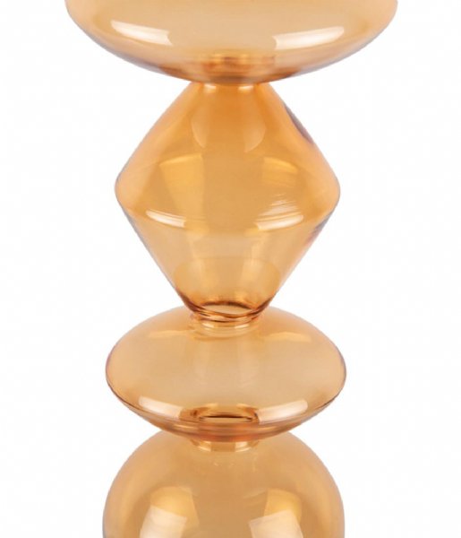 Present Time Decorative object Candle Holder Totem Glass Large Ochre Yellow (PT3968YE)