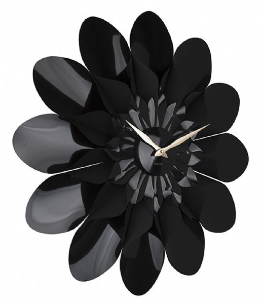 Karlsson Decorative object Wall Clock Flower Plastic Black (KA5731BK)