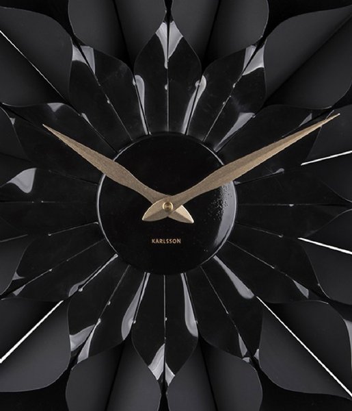 Karlsson Decorative object Wall Clock Flower Plastic Black (KA5731BK)