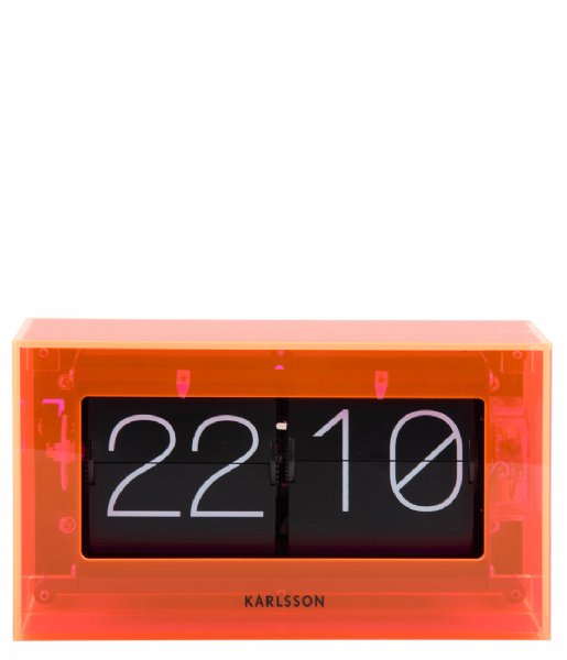 Karlsson Decorative object Table Clock Boxed Flip Acrylic Neon Orange (KA5976OR)