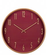 Karlsson Wall Clock Gracil Wood Blush Red (KA5996RD)