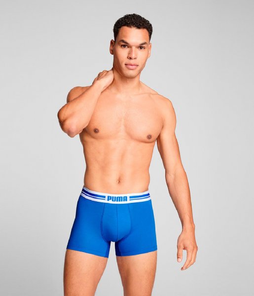 Puma  Everyday Placed Logo Boxer 2-Pack Blue Combo (003)