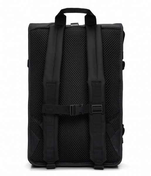 Rains Everday backpack Rolltop Rucksack Contrast Large W3 Black (01)