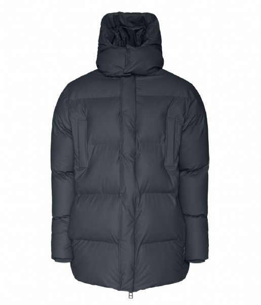Rains  Hooded Puffer Coat Slate (5)