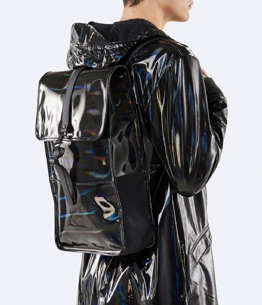 Rains School Backpack Holographic Backpack holographic black (25)