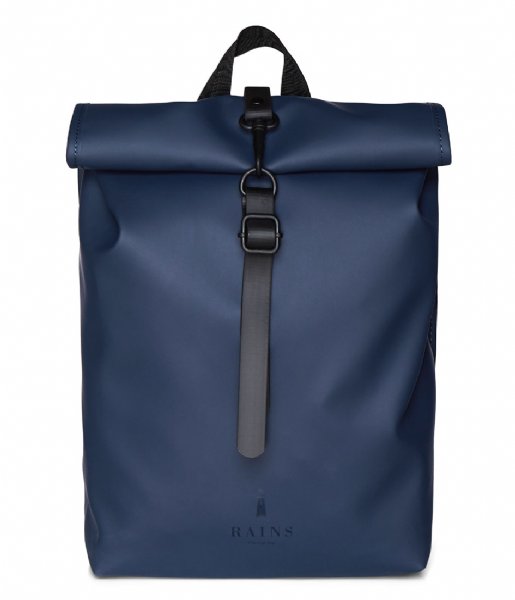 Rains Laptop Backpack Rolltop Mini 13 Inch Blue (2)