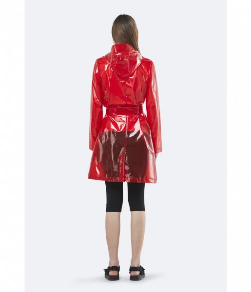 Rains  Transparant Belt Jacket glossy red (39)