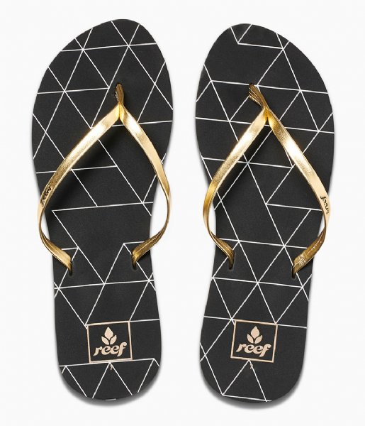 Reef Flip flop Bliss Full gold colored pyramids