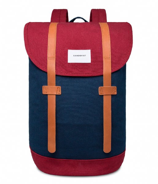 Sandqvist Laptop Backpack Backpack Stig 13 Inch multi blue burgundy (1020)