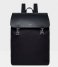 Sandqvist Laptop Backpack Hege Metal Hook 15 Inch black with black leather (1229)