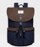 Sandqvist Everday backpack Roald multi navy with black leather (1253)