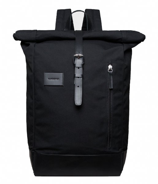 Sandqvist Laptop Backpack Dante Grand Laptop Backpack black with black leather (1081)