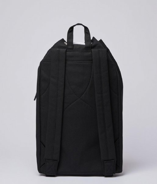 Sandqvist Laptop Backpack Evert 15 Inch black with black leather (901)