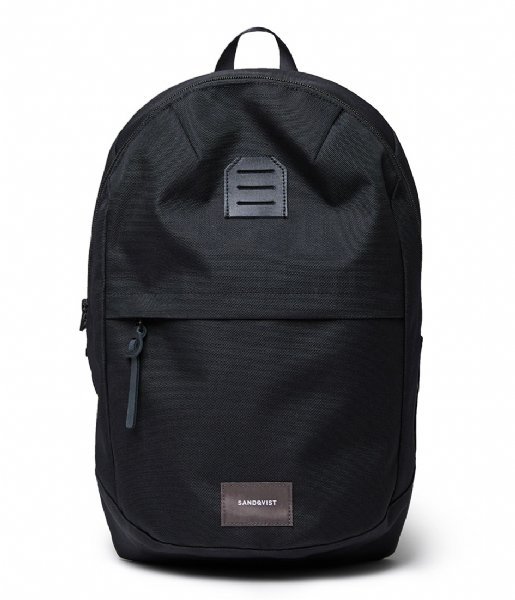 Sandqvist Laptop Backpack Glenn 13 Inch Black with black leather  (SQA1564) Q3-20