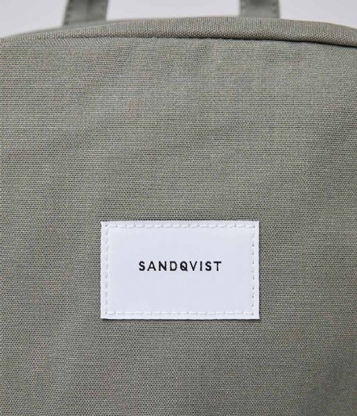 Sandqvist Laptop Backpack Kim 15 Inch Dusty green with natural leather (SQA1664) Q3-20