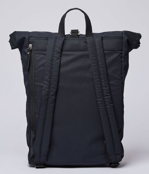 Sandqvist Laptop Backpack Siv 13 Inch Black with Black Leather (SQA1218)