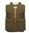 Sandqvist Everday backpack Roald 15 Inch olive with cognac brown leather (534)
