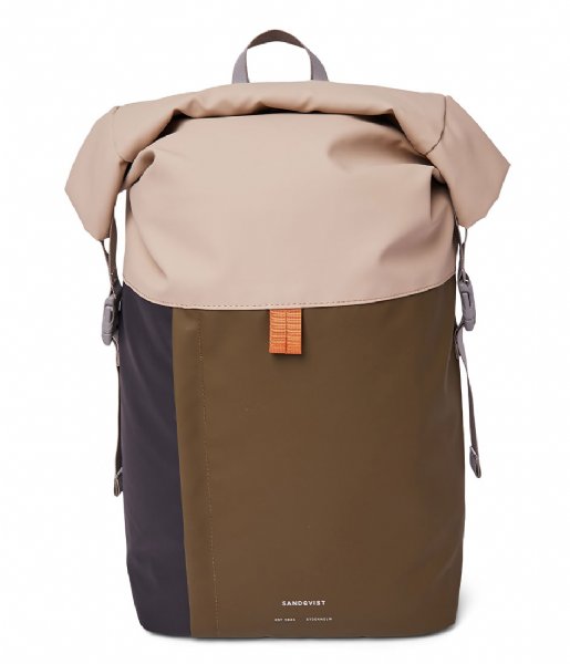 Sandqvist Laptop Backpack Konrad 13 inch Multi Olive/Sand/Black (SQA1796) 