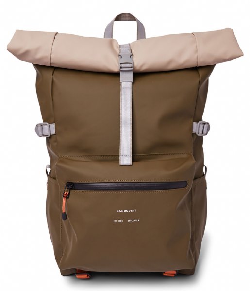 Sandqvist Laptop Backpack Ruben 2.0 13 Inch Multi Olive/Sand/Black (SQA1801) 