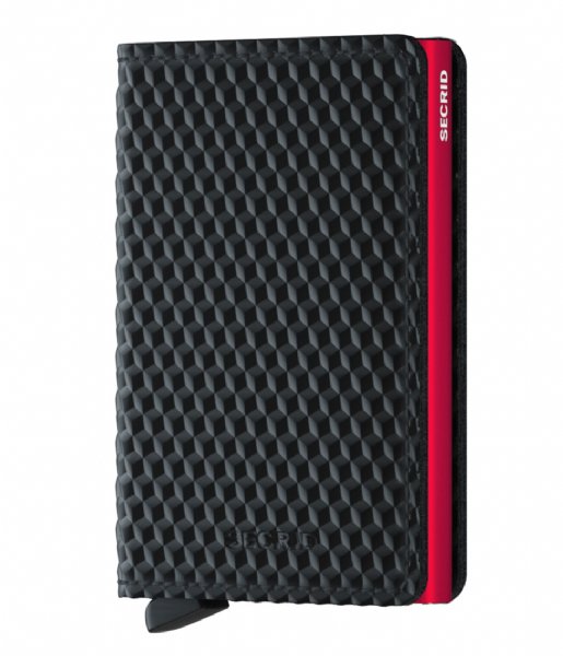 Secrid Zip wallet Slimwallet Cubic Black red
