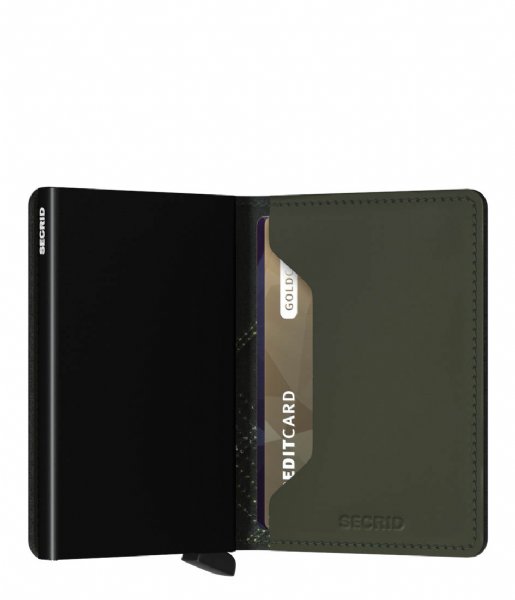 Secrid Card holder Slimwallet Stitch Linea Matt Base lime