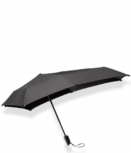 Senz Umbrella Mini Automatic foldable storm umbrella Pure black
