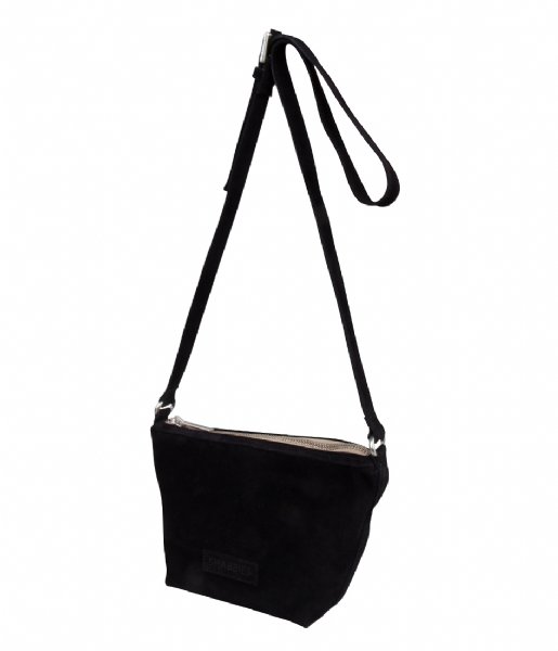 Shabbies  Crossbody Small Woven Suede woven suede off black