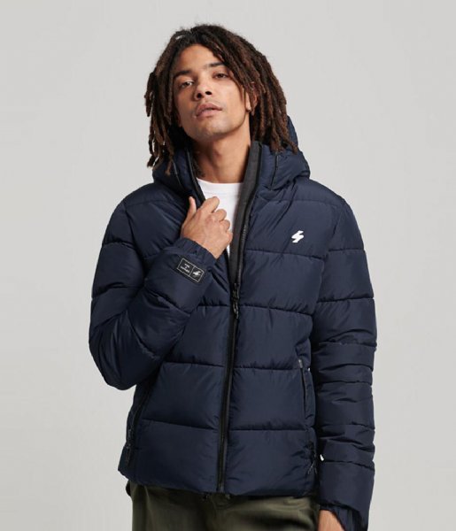 Superdry jacket Hooded Sports Puffer Jacket Eclipse Navy (98T)
