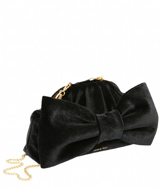 Ted Baker  Niasie Velvet Bow Clutch Bag Black