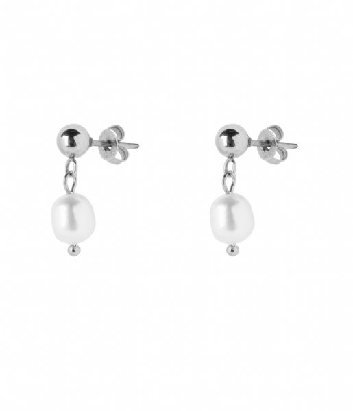 The Little Green Bag Earring Freshwater Pearl Studs X My Jewellery silver colored