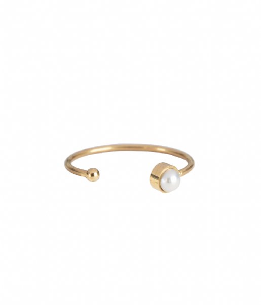 The Little Green Bag Ring Pearl Ring X My Jewellery gold colored