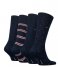 Tommy Hilfiger Sock Men Sock 4-Pack Tin Giftbox Stripe Dot Navy (001)