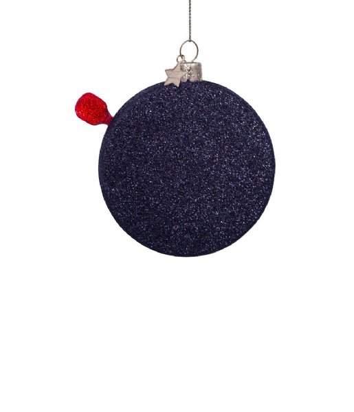 Vondels Christmas decoration Ornament Glass Dartboard H8.5 cm Black