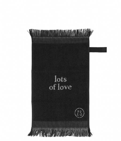 Zusss Towel Gastendoekje Lots Of Love 30X55cm Antracietgrijs Zand (1002)