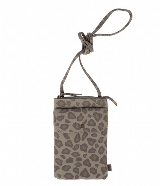 Zusss Crossbody bag Handig Telefoontasje leopard zand
