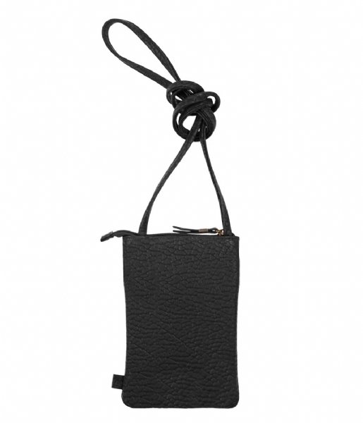 Zusss Crossbody bag Handig Telefoontasje zwart gevlokt