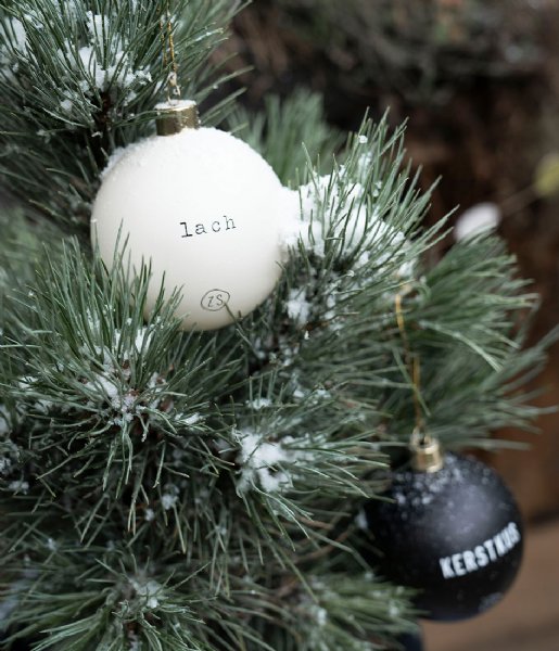 Zusss Decorative object Doosje Kerstballen krijt