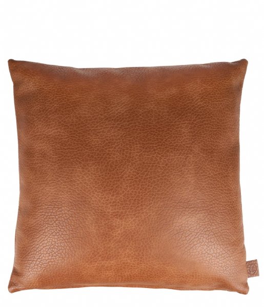 Zusss Decorative pillow Kussen Leer 45X45 cm bruin gevlokt