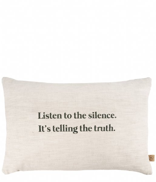 Zusss Decorative pillow Kussen Listen To The Silence 60X40cm Peper & Zout