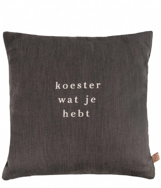 Zusss Decorative pillow Kussen Koester 45X45cm Grafietgrijs