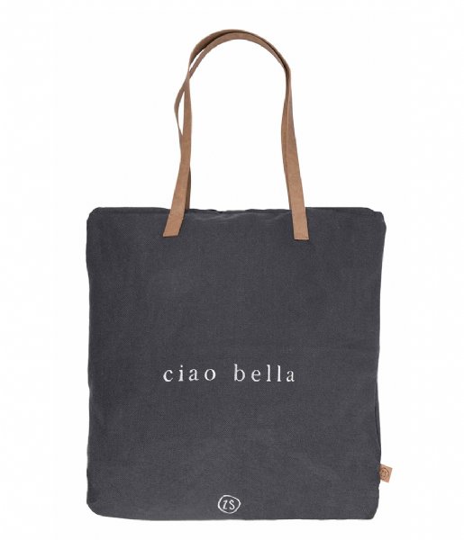 Zusss Shopping bag Hippe Boodschappentas Ciao Bella Antracietgrijs