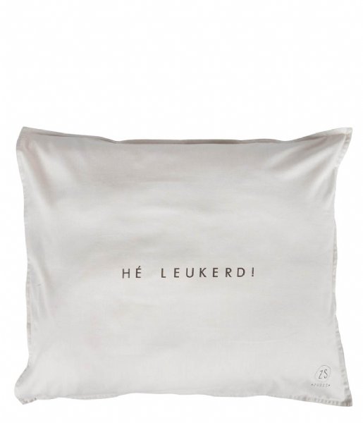 Zusss Decorative pillow Kussensloop He Leukerd warm grijs