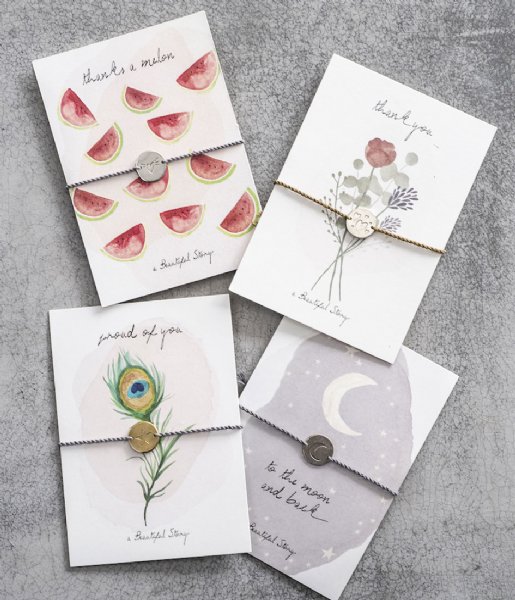 A Beautiful Story Bracelet Jewelry Postcard Watermelons zilver