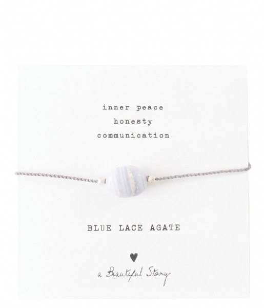 A Beautiful Story Bracelet Gemstone Card Blue Lace Agate Silver Plated Bracelet silver plated (BL22574)