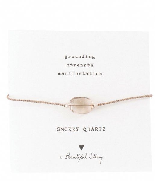 A Beautiful Story Bracelet Gemstone Card Smokey Quartz Silver Plated Bracelet silver plated (BL23174)