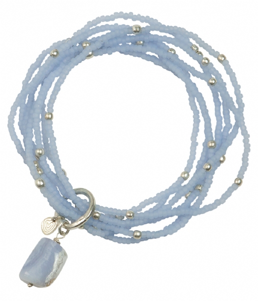 A Beautiful Story Bracelet Nirmala Blue Lace Agate Bracelet silver (20779)
