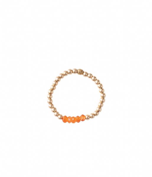 A Beautiful Story Ring Beauty Carnelian Gold Ring M/L goud (BL24536)
