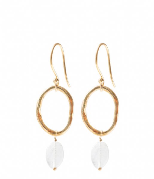 A Beautiful Story Earring Graceful Moonstone Gold Plated Earrings gold plated (AW24234)