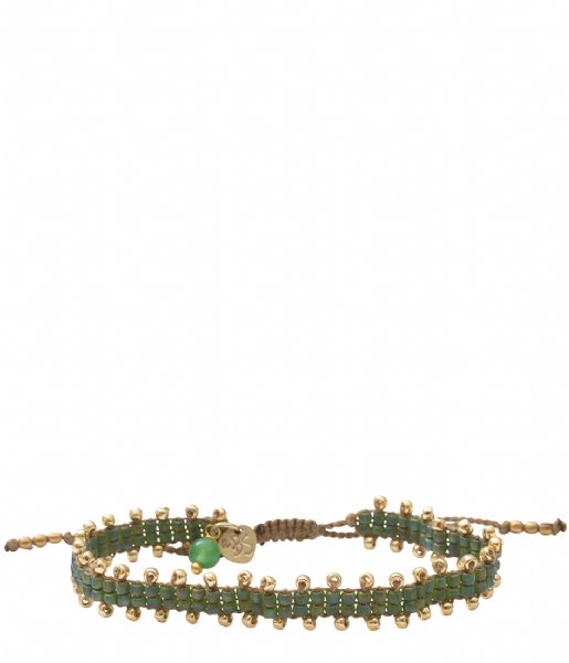 A Beautiful Story Bracelet Happiness Aventurine Gold plated green