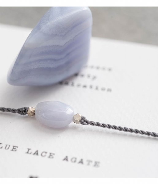 A Beautiful Story Bracelet Gemstone Card Blue Lace Agate Silver Plated Bracelet silver plated (BL22574)